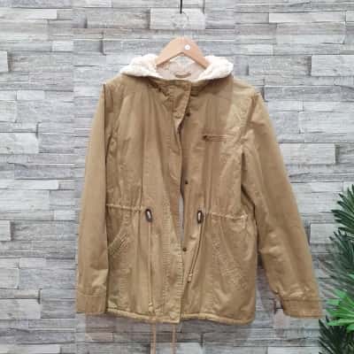 LA Hearts Mens  Size L Front Zipper / Hood Jacket / Winter Jacket Khaki 