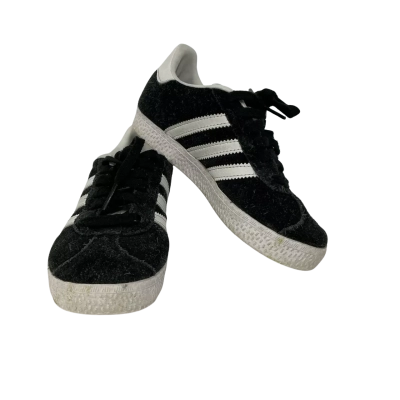 Adidas Originals Gazelle Black White Gold Suede Shoes Youth Size UK 12K 
