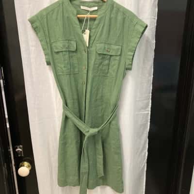 Foxwood Womens  Size 8 Shirt Dress Khaki 