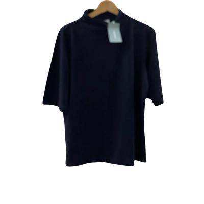Trenery Women's Mock Neck 1/2 Sleeve T-Shirt Size XL Black  