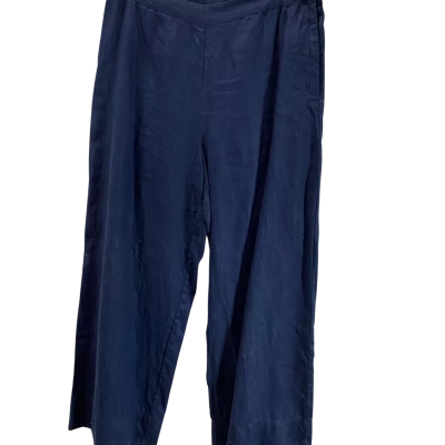 ELK Navy Wide Leg Linen Pants Size 14