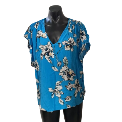 Witchery Womens  Size 12 Blouse Blue / Floral 