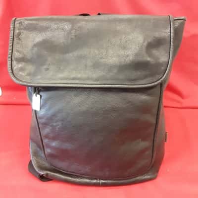 Unisex Black Quality Rugby North American Leather Back Pack 