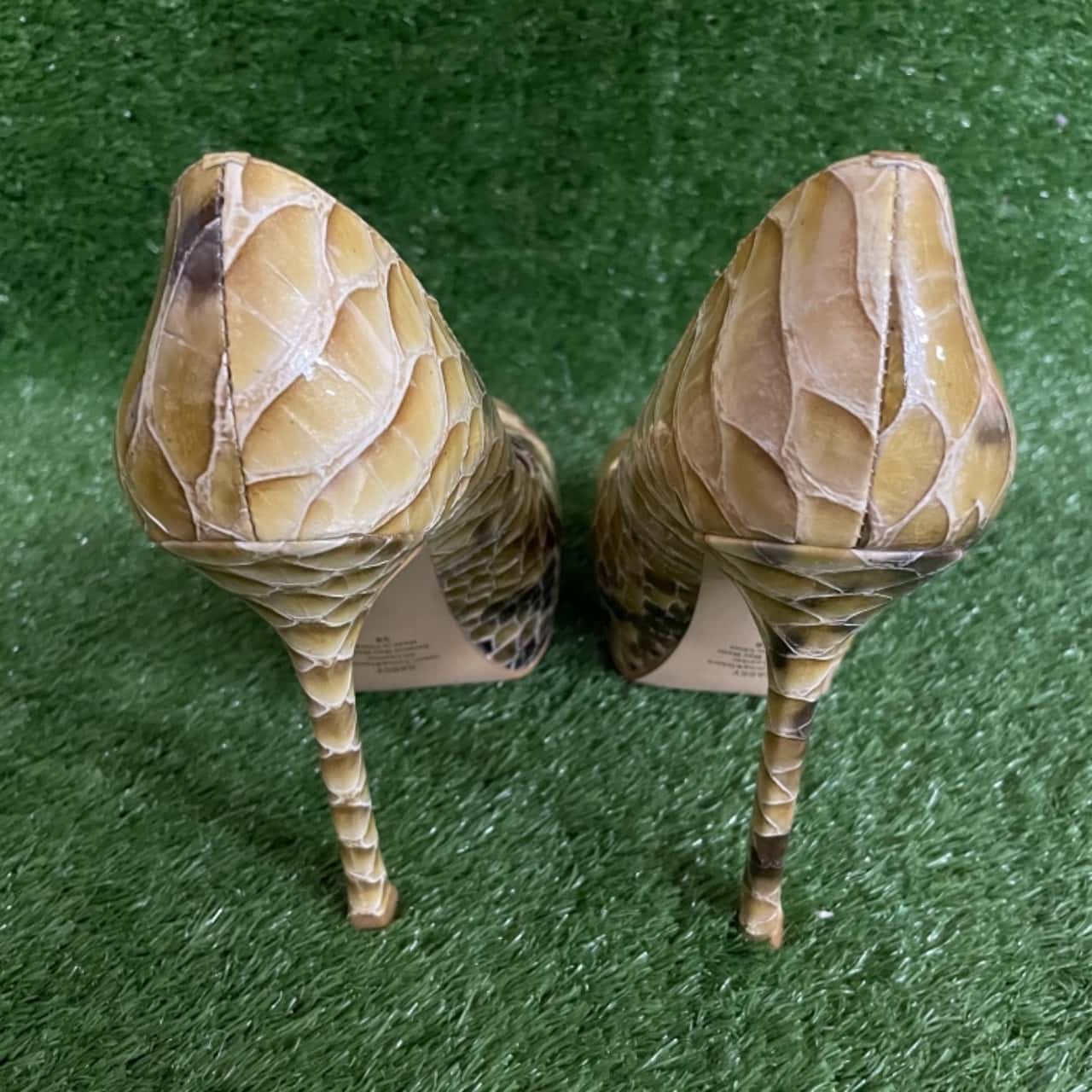 Zoe Wittner Golden 'Sassy' Scaly Heels 