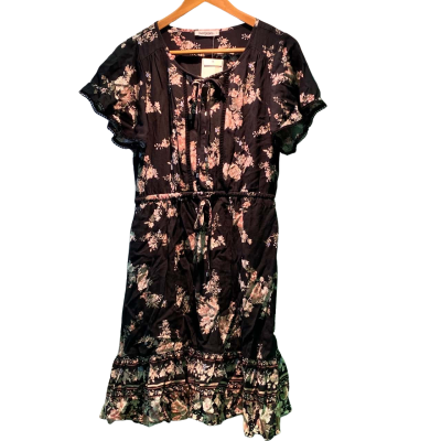 Just Jeans Womens  Size 10 Midi Dress Black  / Floral / Multicoloured 