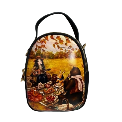  Womens Aphsion Autumn Picnic Faux Leather Mini Crossbody Bag/ Backpack 