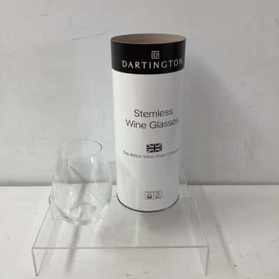 Dartington stemless wine glasses x2 boxed 