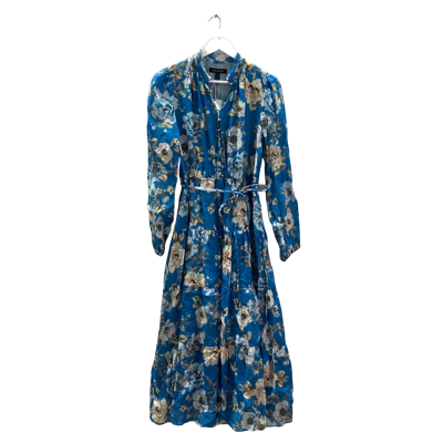 Brand New 'Forever New' Women's Size 10 Nicole Soft Tiered Midi Dress Blue Petra Floral