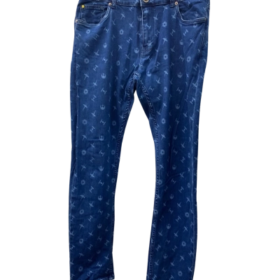  Mens  Yellow DNM ‘Stat Wars’ Size 38 Straight Leg Jeans Blue 
