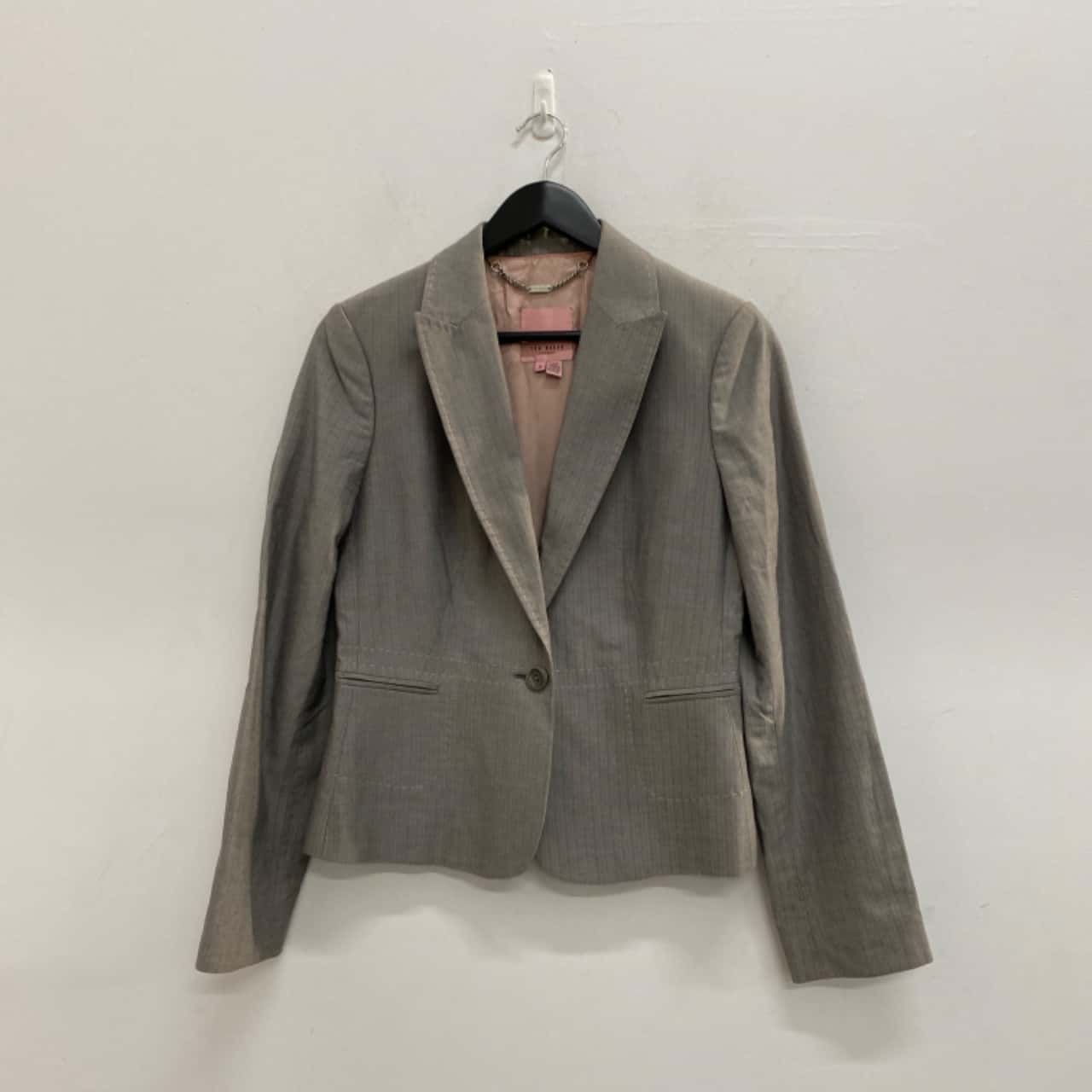 Ted Baker Womens Size 3 Blazers Grey small mark please see pic