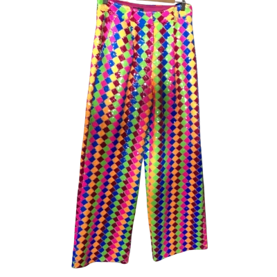 Nasty Gal Womens  Size 6 Wide Leg Sequin Pants Multicoloured 