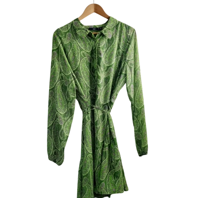 BNWT Sportsgirl Paisley Print Womens  Size 16 Long Sleeve Dress / Shirt Dress Floral / Green 