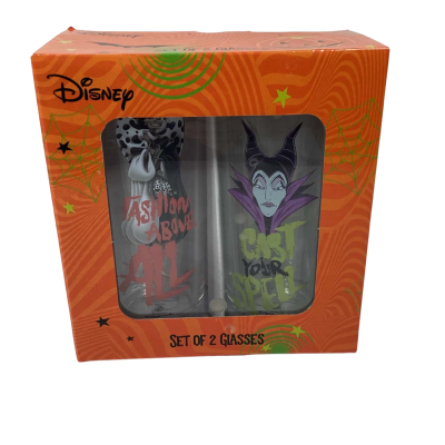 Disney set of 2 glasses Cruella & Maleficient
