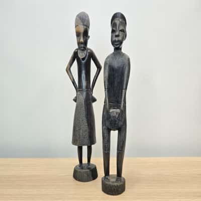 Vintage Besmo Hand-Carved Kenyan Figures