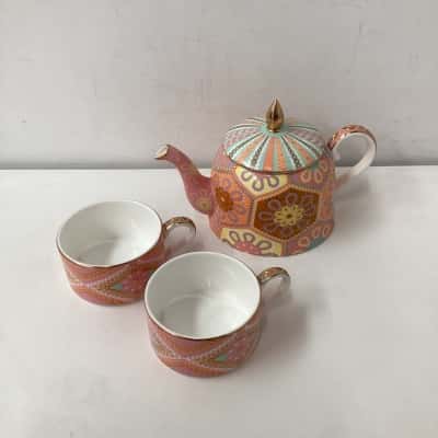 T2 Yes Way Crochet Tea For Two - Teapot & 2 Cups