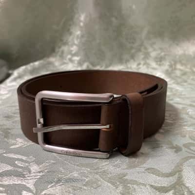 Calvin Klein Mens Leather Belt Size 36 Brown 