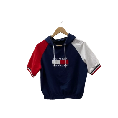 Tommy Hilfiger Womens  Size S Cropped Hoodie Navy Blue / Red / White 