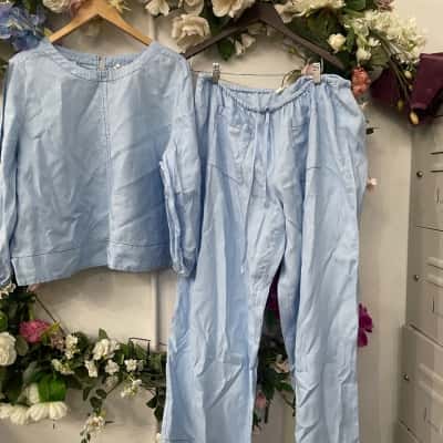 Adorne Size 16 two piece, Blue linen