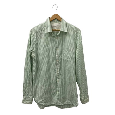 Country Road Womens  Size M Long Sleeve Shirt Green / White / Striped 