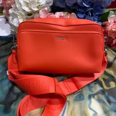 Calvin Klein Womens Cross Body Bag Orange 