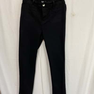 DG2 by Diane Gilman Stretch Denim Straight Leg Jean Black  