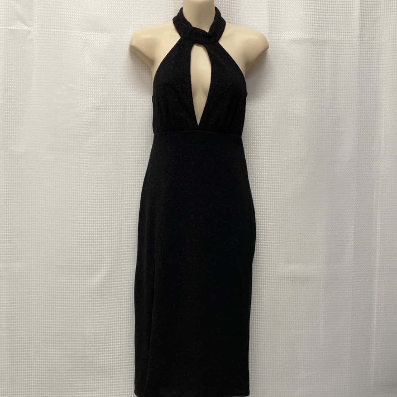 Backstage Womens Size XXS Bodycon Dress / Halter Neck Dress Black