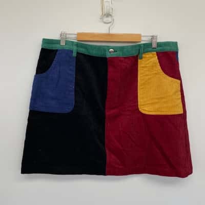 Dangerfield Colourful Chomper Mini Skirt Size 18
