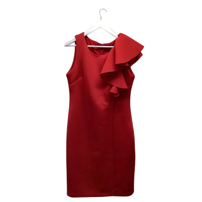 Liz Jordan LUXE Red Ruffle Shoulder Dress Size 12 BNWT rrp$199