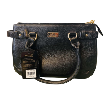 Serenade Beverly Hills Collection Black Genuine Leather Handbag 