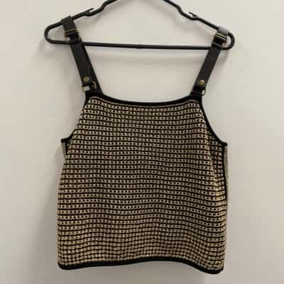 Sass & Bide Womens  Size L Tank Top Black  / Gold 