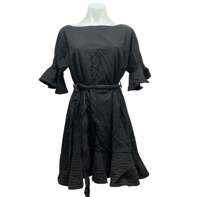 Indikah Womens Size 12 Casual Dress Black  