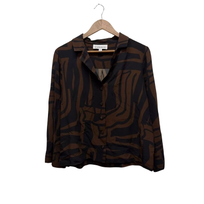  Womens  Size S Long Sleeve Shirt Black  / Brown 