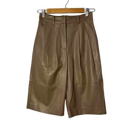 Friend of Audrey Womens Size 8 Desert Taupe Vegan Leather Shorts (new)