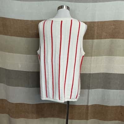 Seed Heritage Womens  Size XXL Sweater Vest Red / Striped / White 