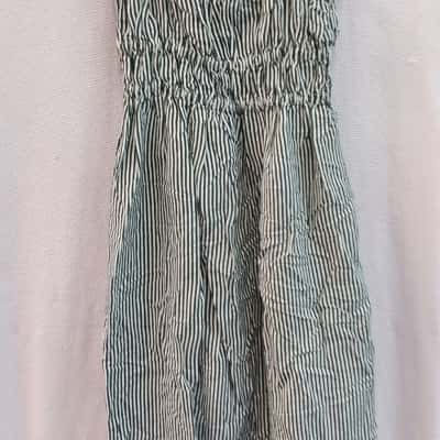 Preview Womens  Size 12 Shoestring Strap Dress Green / White 