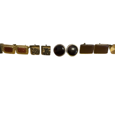6 x Gold Toned Cuff Links Mens 