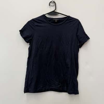 COS 100% Cotton Navy Blue T-Shirt - Size S 
