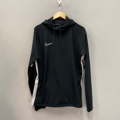 Nike Mens  Size L Dri-Fit lightweight Hoodie Black  / White 