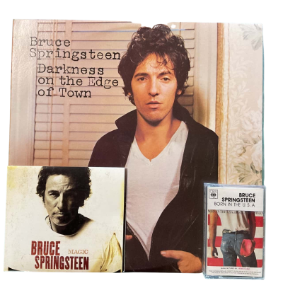 Bruce Springsteen Special Triple: ‘Darkness On The Edge Of Town’ 12” Vinyl; ‘Born In The USA’ Cassette and ‘Magic’ CD