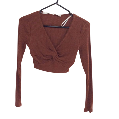 Rumor Womens  Size 8 Cropped Top Brown 