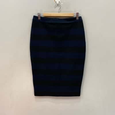 Witchery Womens  Size 10 Pencil Skirt Black  / Navy Blue 