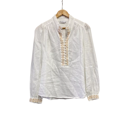 Zoe Kratzmann Womens  Size 1 Linen Long Sleeve Shirt White 