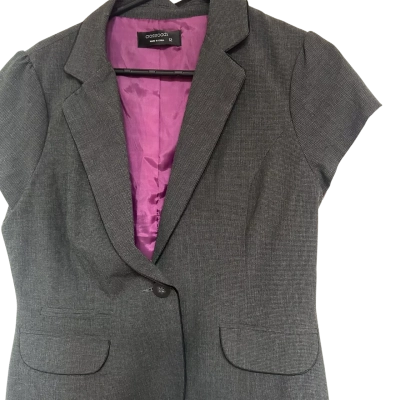 Crossroads Womens  Size 12 Blazer Grey / Purple 