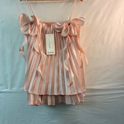 Elpis Womens Size XS Shoestring Strap Top Pink BNWT