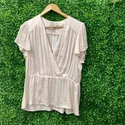 Veronika Maine Womens  Size 12 Short Sleeve Top Pink  