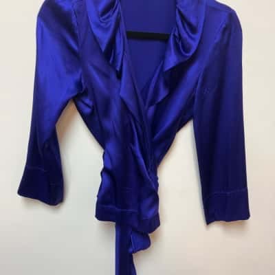 Carla Zampatti Womens  Size 8 Party Top Blue / Purple 