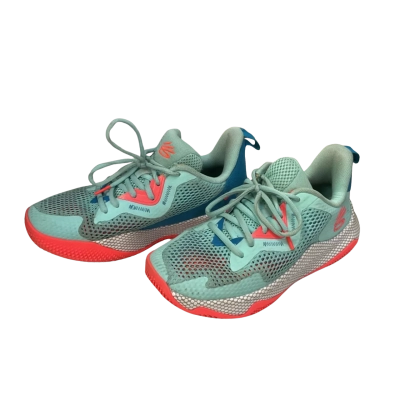  Womens Curry/Under Armour Size 8.5 Sneakers Blue / Coral / Turquoise / White 