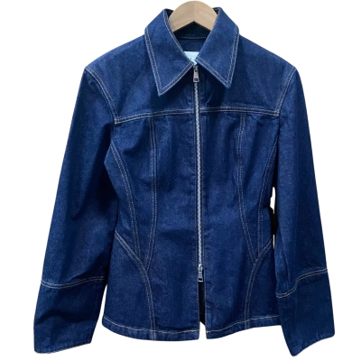 Cue Indigo Blue Zip-Up Denim Jacket Size 6