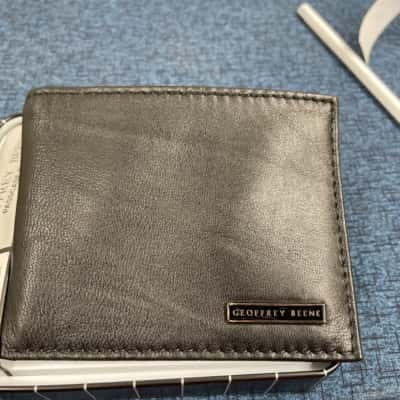 Geoffrey Beene Mens black leather wallet 
