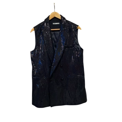Feathers Womens  Size S Sequined Vest Black  